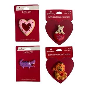 Hallmark Valentine Vintage Lapel Pins Lot of 4